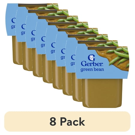 (8 pack) Gerber Stage 2 Baby Food, Green Beans Puree Tubs, Baby Puree, 2PK 8 oz