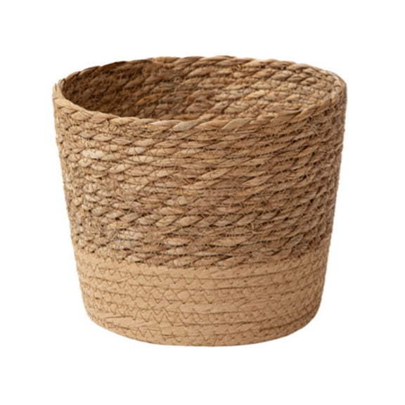 Straw Weaving Flower Plant Pot Wicker Basket Rattan Flowerpot Storage Basket Handmade Woven Planter Basket M