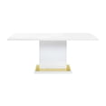 thumbnail image 2 of Benjara Tyra 71 Inch Dining Table, Rectangular, White Pedestal, Stainless Steel, 2 of 5