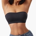 thumbnail image 5 of Iyufng Women's Strapless Anti Slip Cross Strap Side Closure Bandea Bra Seamless Molded Invisible Bralette, 5 of 6