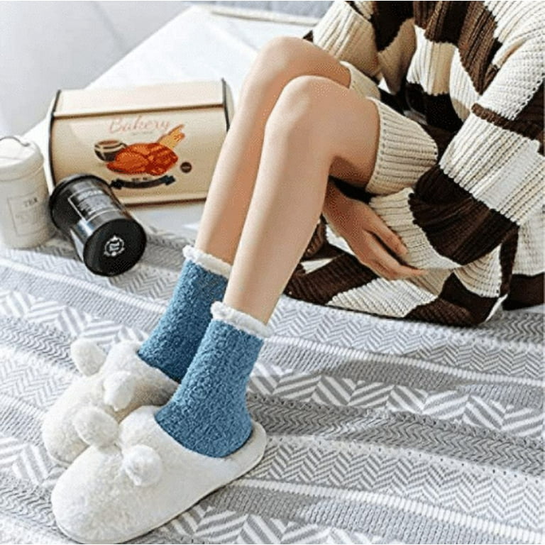 Womens Fuzzy Socks Slipper Winter Fluffy Cozy Cabin Warm Soft