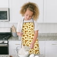 thumbnail image 4 of Beige Sunflower Pattern Kids Aprons for Girls and Boys,Adjustable Neck Strap Toddler Aprons for Kids Cooking Baking, 4 of 6