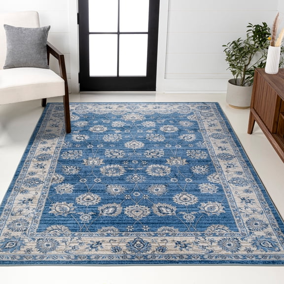 JONATHAN Y MODERN PERSIAN 4 x 6 Area Rug, Vintage Moroccan Traditional - Blue/Ivory, MDP101E-4