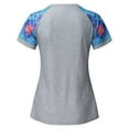 thumbnail image 4 of zttd women camouflage print crew neck short sleeve colorblock t shirt top, 4 of 7