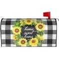 thumbnail image 4 of Spring Sunflower Wreath Mailbox Covers Magnetic 21x18 Inch with Home Sweeet Home Buffalo Plaid Decor Mailbox Decals Mailbox Wrap Post Letter Box Cover for Garden Yard Letter Box Decoration, 4 of 6