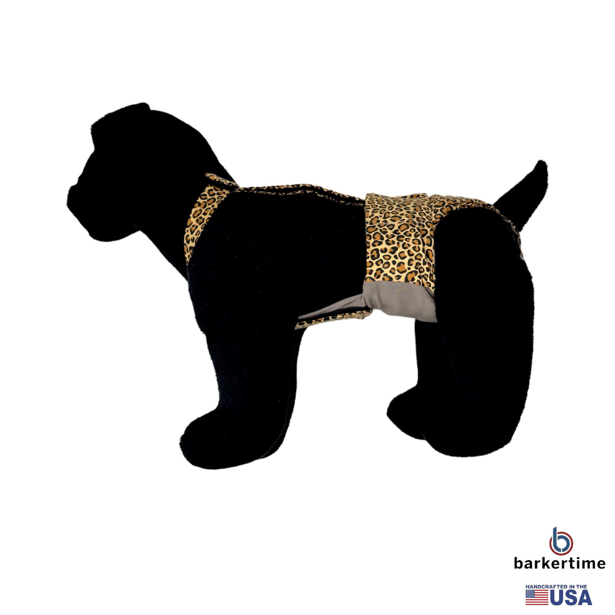 Barkertime Leopard Dog Diaper Snappy Overall