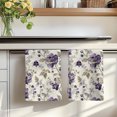 thumbnail image 7 of Spring Botanical Kitchen Towels Set of 2, Watercolor Purple Floral Leaf Vintage Beige Absorbent Dish Towels for Kitchen, Microfiber Hand Towel, Quick Drying Tea Towel for Cleaning Dishcloths, 7 of 7