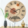 thumbnail image 2 of Designart 'Abstract Geometry Shapes and Tropical Palm Leaf III' Modern Wood Wall Clock, 2 of 5