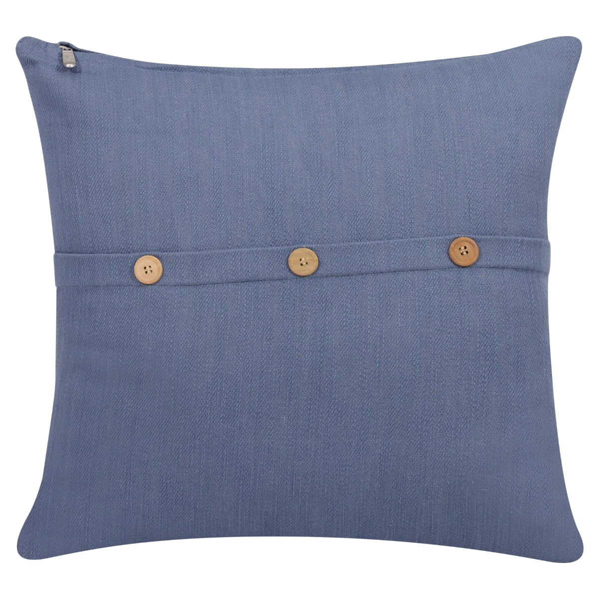 Ox Bay Theo 20" x 20" Blue Buttoned Cotton Adult Decorative Throw Pillow Cover