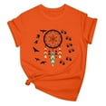 thumbnail image 4 of PNTUTB Ladies' Orange Shirt Print T-Shirt Round Neck Short Sleeve Top, 4 of 5