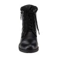 thumbnail image 3 of Lace up Military Style Combat Ankle Bootie Women's Boots Vegan Leather - 6.5 / Camel, 3 of 8