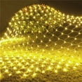 thumbnail image 4 of Luces de red LED de 6 x 4 m y 220 V para exteriores, red solar de malla para envolver árboles, cadena de luces solares para ventanas, paredes, jardines, vallas, decoración, 4 of 5