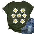 thumbnail image 3 of Itsame Summer Womens Casual T-Shirt for Women Graphic Short Sleeved Shirt Tops Round Neck T Shirt Army Green Size 2XL, 3 of 5