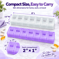 thumbnail image 4 of Large Pill Organizer, Bug Hull 2 Pcs Weekly Pill Organizer, 7 Day Pill Case, Travel Medicine Organizer, Purple & White, 4 of 8