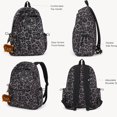 thumbnail image 4 of Sunyuer Women Vintage Leopard Print Backpack, Large Capacity Lightweight Laptop Bookbag, Aesthetic Canvas School Backpack for College Students, Casual Travel Daypack with Cute Plush Bear Pendant, 4 of 9