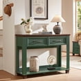 thumbnail image 5 of Joaxswe 46" Farmhouse Console Table, Mid-Century Entryway Table with 2 Drawers for Living Room, Green, 5 of 9