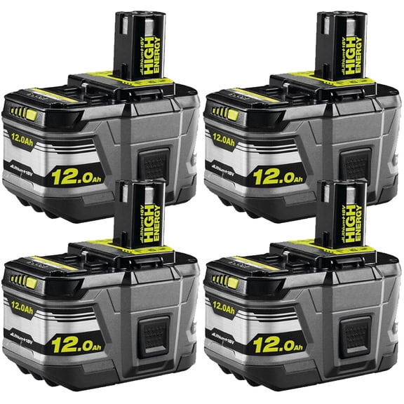 4PACK 12.0Ah 18V Lithium-Ion For RYOBI P108 P107 One Plus High Capacity Battery