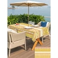 thumbnail image 4 of Outdoor Tablecloth with Umbrella Hole and Zipper, Yellow Khaki Boho Rectangle Table Cloth 60x102 Inch Waterproof Tablecloth, Vintage Ethnic Tribe Abstract Art Picnic Table Cover for Patio Camping, 4 of 7
