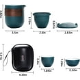 thumbnail image 2 of Ceramic Teapot Travel Tea Set: Portable Tea Set with Travel Bag, 1 Pot 2 Cups Porcelain Tea Cup Set, Mini Tea Pot Set for Home Office Outdoor Camping Picnic (Blue), 2 of 14