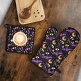 thumbnail image 5 of Halloween Bats Moons and Eyes Kitchen Oven Mitt and Pot Holder Sets 2 Pcs for Baking, Cooking and Grilling, Heat Resistant Up To 392 °F, 5 of 7