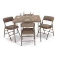 thumbnail image 3 of EventStable Titan Series Beige Folding Card Table and Beige Fabric Metal Folding Chair Set - 5 Pieces, 3 of 3