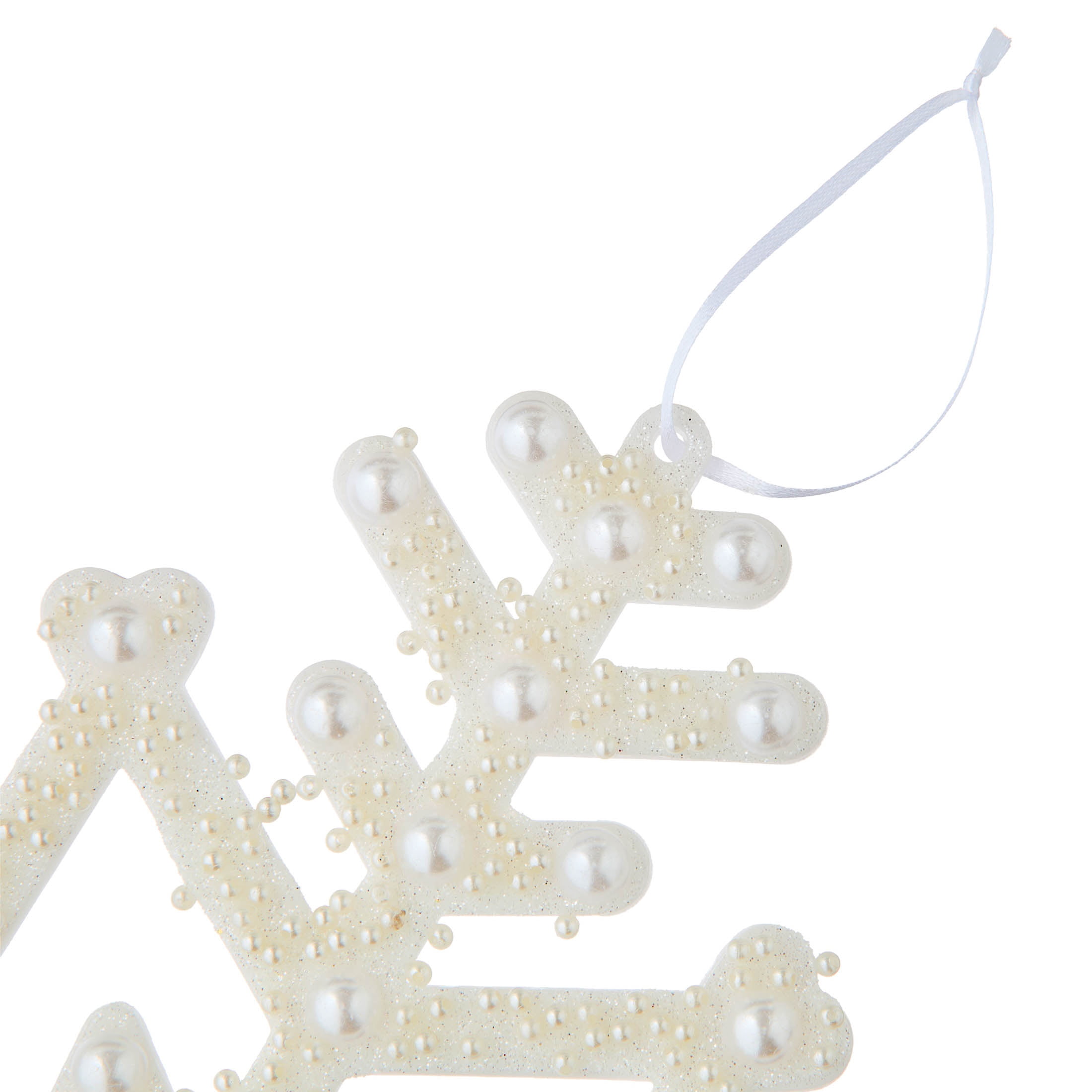 White Pearl Jumbo Snowflake Christmas Ornament, 14", by Holiday Time