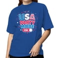 thumbnail image 2 of Smartprints Usa Party Mode on Patriotic Women's T-Shirt Royal Blue, Cotton, S, 2 of 4