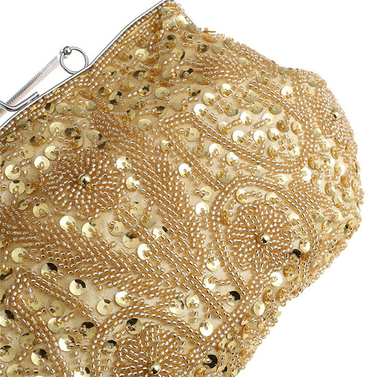Bangyan Clutch Purse Glitter Evening Bag Party Cocktail Prom Handbags for Women,Golden, Women's, Size: One Size