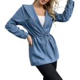 thumbnail image 1 of TJAZFJPA Veste en Jean pour Femme pour Robe Veste Décontractée pour Femme Veste en Denim Surdimensionnée Veste en Denim Décontractée Longue Style Boyfriend Veste en Jean Usée Automne Printemps Veste en Jean pour Femme Tendance Grande Taille, 1 of 9