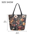 thumbnail image 5 of FORMRS Womens Canvas Tote Bag with Zipper Inner Pocket Shoulder Handbag, Colorful Flower, 5 of 7