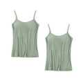 thumbnail image 3 of Kaemgyyd Camisoles Top for Women Spaghetti Strap Tank Tops with Build in Bra Basic Layer Camis 2 Pack, 3 of 3
