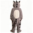 thumbnail image 5 of Pajamas for Women Men Animal Onesie Adult Cute Cartoon Fleece Plush Sleepwear Warm Loungewear Loose Sleepwear Gray M, 5 of 9