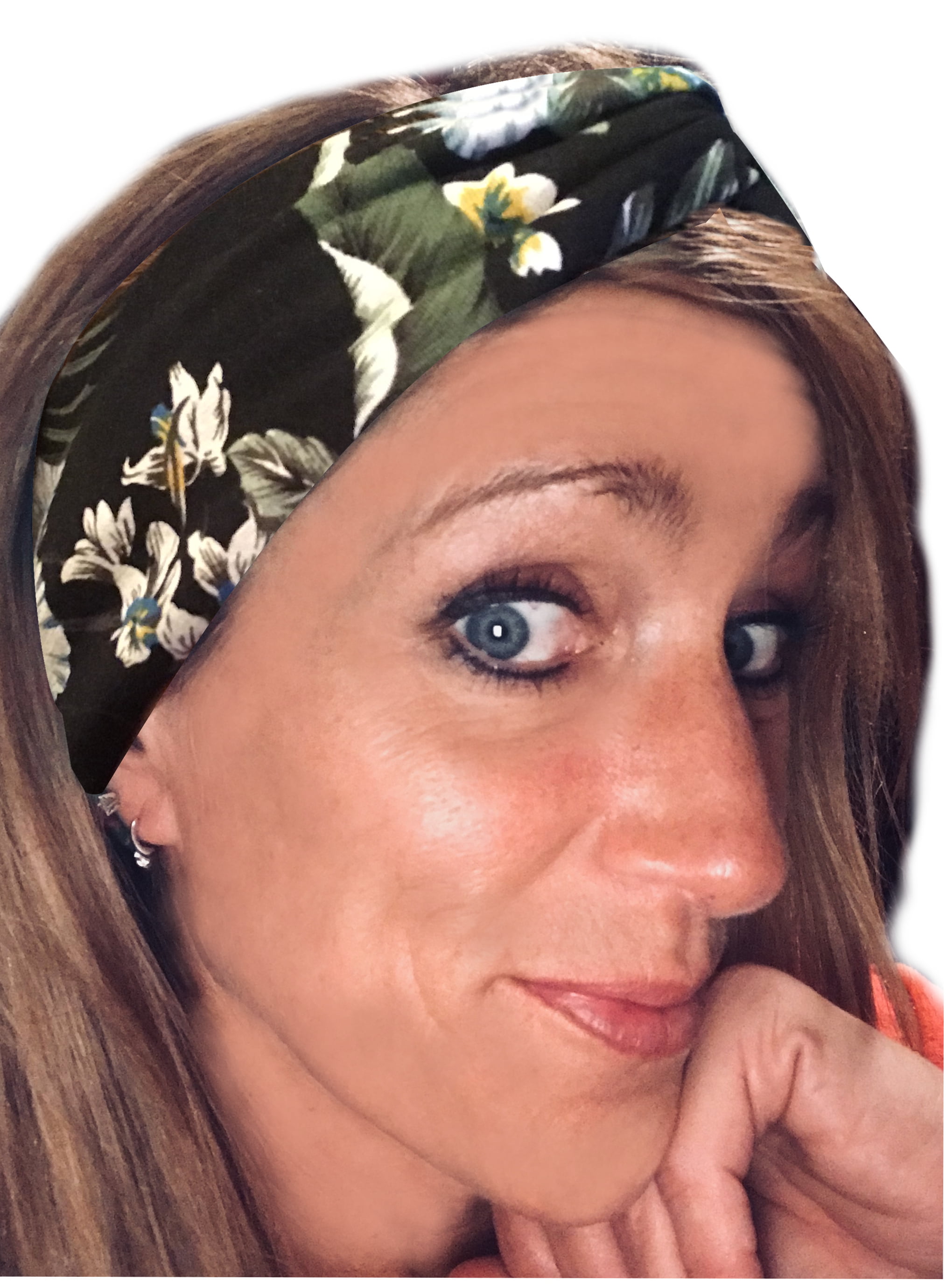 floral headband hawaiian head wrap blue headband hair accessories workout headband crossfit headband for women exercise gear gifts for her