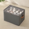 Shoe Storage Box with Clear Window Lid Foldable Multi Compartment Stackable Organizer for Clothes and Sundries
