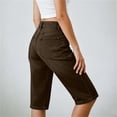 thumbnail image 5 of Women's High Waist Knee Length Denim Pants Loose Wide Leg Capri Jeans with Pockets Y2K Casual Jeans Trendy Vintage Streetwear Coffee, 5 of 5