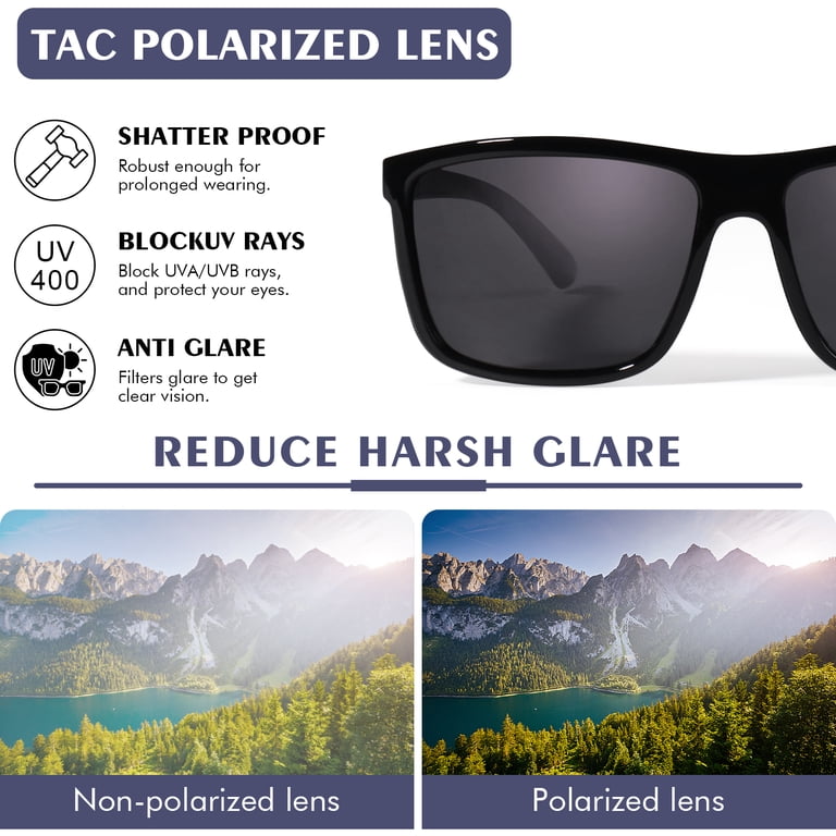 ROCK TAKIN Polarized Sunglasses (2 Pack) - Classic Square  display picture 1