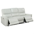 thumbnail image 2 of Lima Power Recliner Sofa- Ivory Faux Leather- USB Port- Cushions- 83 Inch, 2 of 6