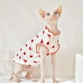thumbnail image 2 of Sphynx Cat Clothes Thin Hairless Cat Pajamas Cotton Cat Coat Vest Kitten T-Shirts,S,Red, 2 of 6
