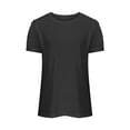 thumbnail image 4 of JGGSPWM Women's Summer Crew Neck Trendy Lace Puff Sleeve Loose Fit Tunic Going Out Dressy Casual T-Shirt Blouse Top Black 2XL, 4 of 5