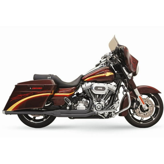 Bassani Road Rage 24" Long Megaphone Black 2-into-1 Exhaust System (FLH-737B)