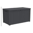 thumbnail image 2 of 180-Gallon Weatherproof Outdoor Storage Box with Woodgrain Finish - Black Resin, 2 of 9