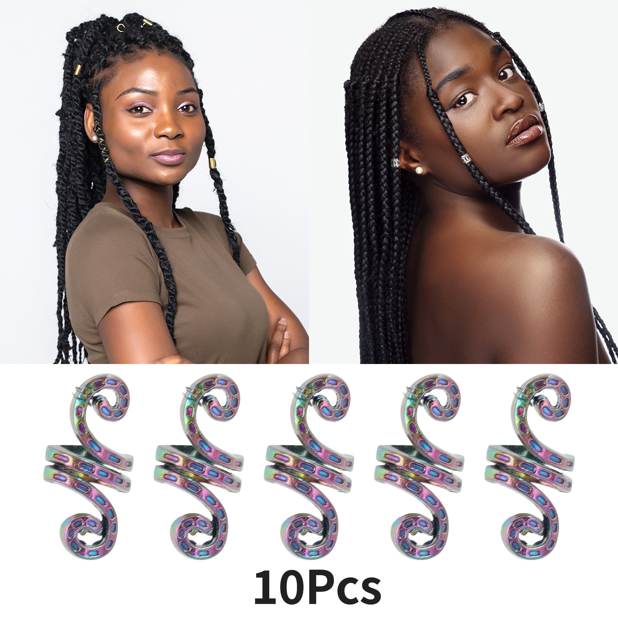 Unique Bargains Snake-shaped Hair Cuffs Dreadlock Colorful 10 Pcs