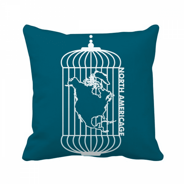 Map Cage Continent North America Throw Pillow Sleeping Sofa Cushion Cover