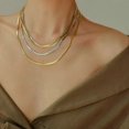 thumbnail image 4 of Stainless Steel Snake Blade Necklace Golden Flat Chain Jewelry Gift DIY Findings Accessories, 4 of 4