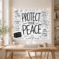 thumbnail image 5 of White Background with Doodles, Inspirational Minimalist Design for Women, Motivational Art Decor, Back to School Gift, Tapestry Wall Hanging for Bedroom and Dorm, 5 of 7