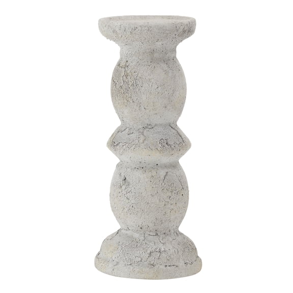 Elements 11.81 inch Textured Ceramic Candle Holder, White