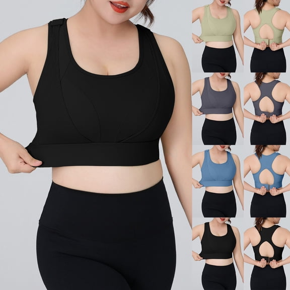 Paiwinds Women's High Impact Sports Bra with Wide Straps and Back Hook Closure Shockproof Full Coverage Workout Bra for Running Gym Yoga