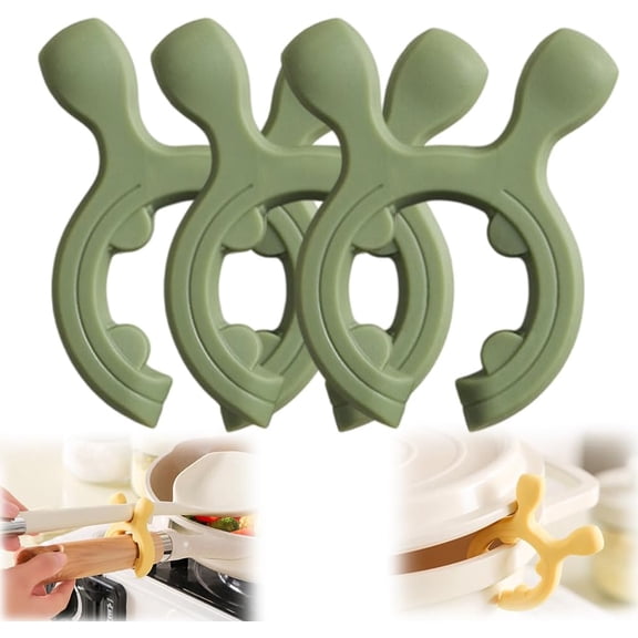 QenASHaing Multifunction Silicone Pot Handle Spatula Rack, Non Slip Spoon Holder Stove Organizer with Steam Releaser, Anti Scalding Utensil Pot Clip for Cooking