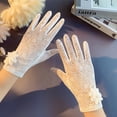 thumbnail image 3 of Guantes de seda de hielo para primavera y otoño, manoplas cortas de encaje con pantalla táctil para conducción fina de verano para mujer, 3 of 5