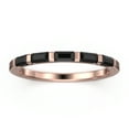 thumbnail image 1 of .40ct Baguette Cut Five Black Diamond Moissanites 18K Rose Gold Over Silver Wedding Band, 1 of 4